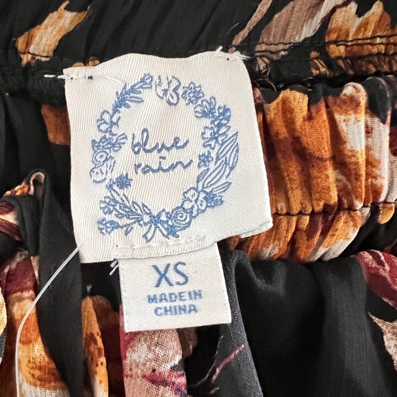 Francesca's by Blue Rain Ruffle Tier Skirt XS Fall Colors Black Brown NWT - Picture 4 of 4